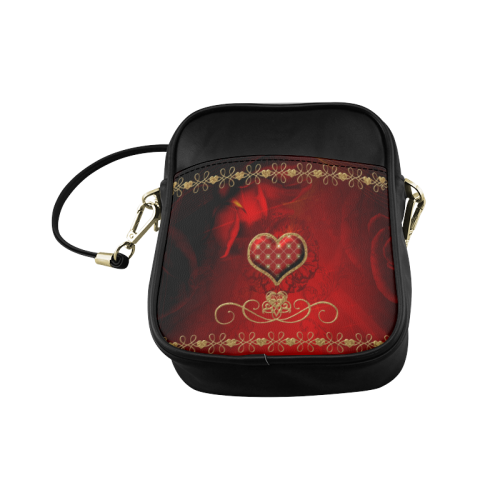 Wonderful decorative heart Sling Bag (Model 1627)
