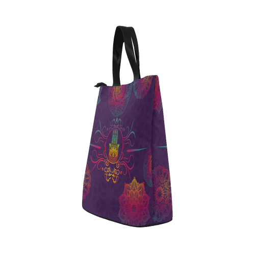 Hamsa Colorful Mandala Nylon Lunch Tote Bag (Model 1670)
