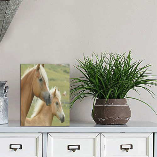 Mother Horse And Pony Photo Panel for Tabletop Display 6"x8"