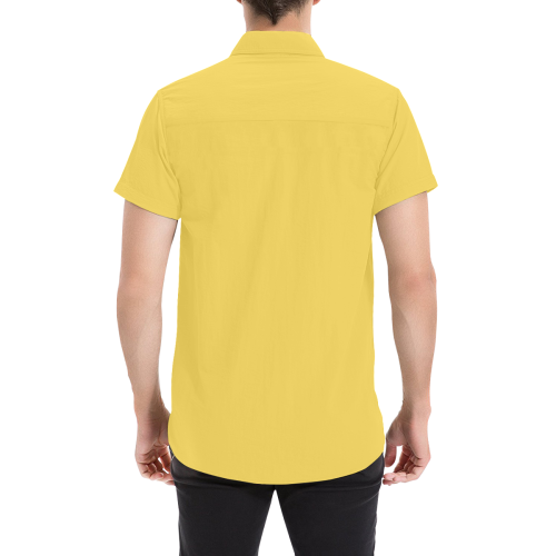 color mustard Men's All Over Print Short Sleeve Shirt (Model T53)