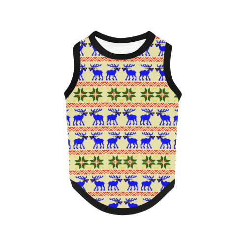 Christmas Ugly Sweater 'Deal with It' Reindeer Yellow All Over Print Pet Tank Top
