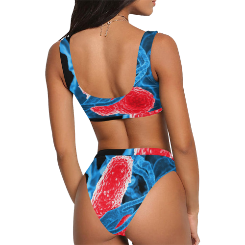 BACTERIA 2 Sport Top & High-Waisted Bikini Swimsuit (Model S07)