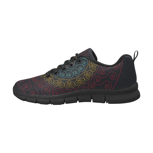 simply circular design mandala Women's Breathable Running Shoes/Large (Model 055)