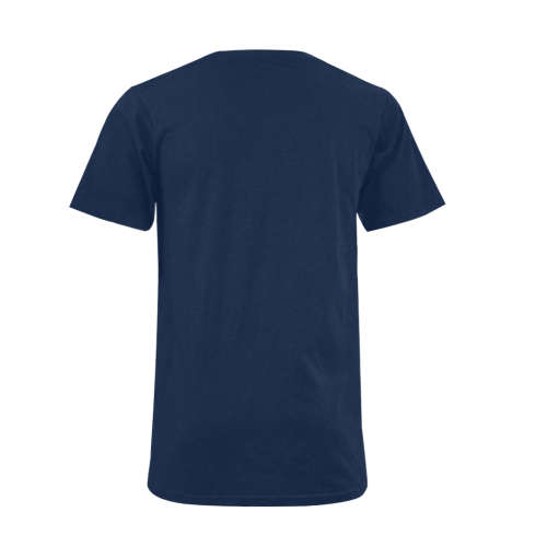 Valentine Mouse Blue Men's V-Neck T-shirt (USA Size) (Model T10)