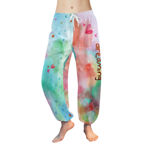 KEEP ON DREAMING - rainbow Women's All Over Print Harem Pants (Model L18)