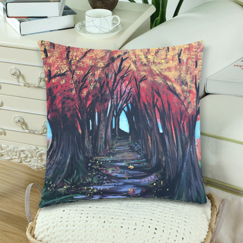 Autumn Day Custom Zippered Pillow Cases 18"x 18" (Twin Sides) (Set of 2)