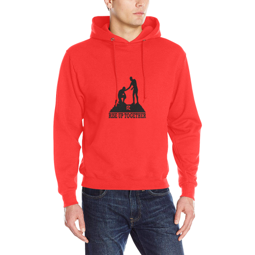 Rise Up Together Men's Classic Hoodie (Black & Red) Men's Classic Hoodie (Model H17)
