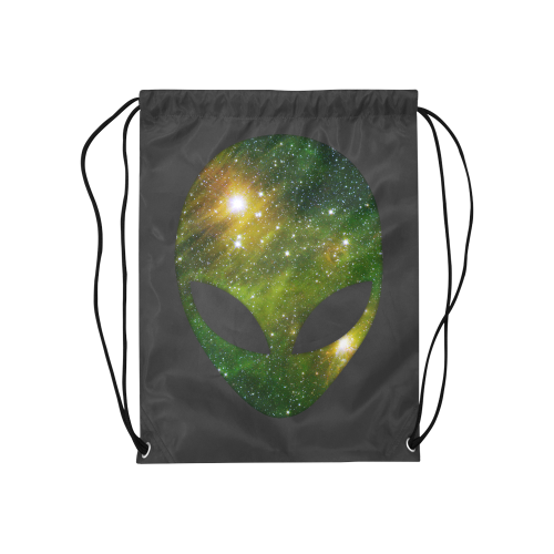 Cosmic Alien - Galaxy - Stars Medium Drawstring Bag Model 1604 (Twin Sides) 13.8"(W) * 18.1"(H)