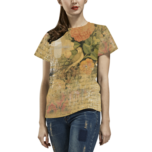 Ancient garden All Over Print T-Shirt for Women (USA Size) (Model T40)