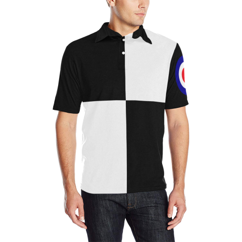 Sixties Mod Retro Quad Target by ArtformDesigns Men's All Over Print Polo Shirt (Model T55)