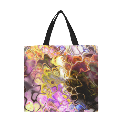 Colorful Marble Design All Over Print Canvas Tote Bag/Large (Model 1699)