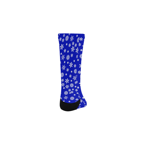 Christmas White Snowflakes on Blue Kids' Custom Socks