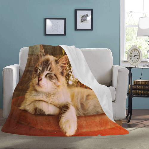 Flower Pot Cat Ultra-Soft Micro Fleece Blanket 60"x80"