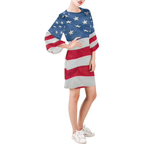 american flag-page001 Bell Sleeve Dress (Model D52)