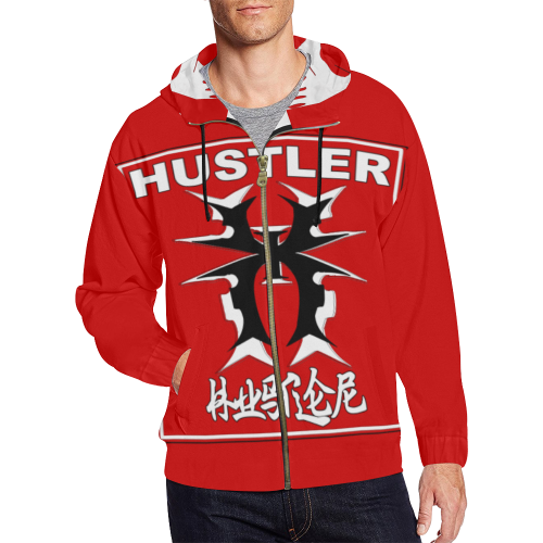 Hustler Shaolin Hoodie All Over Print Full Zip Hoodie for Men/Large Size (Model H14)