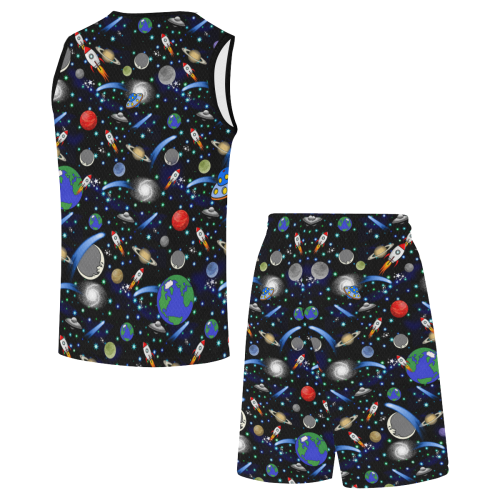 Galaxy Universe - Planets, Stars, Comets, Rockets All Over Print Basketball Uniform
