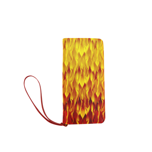 Hot Fire and Flames Illustration Women's Clutch Wallet (Model 1637)