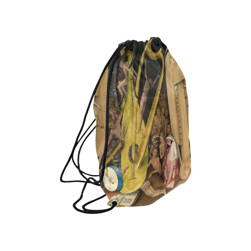 Hieronymus Bosch-The Garden of Earthly Delights (m Large Drawstring Bag Model 1604 (Twin Sides)  16.5"(W) * 19.3"(H)