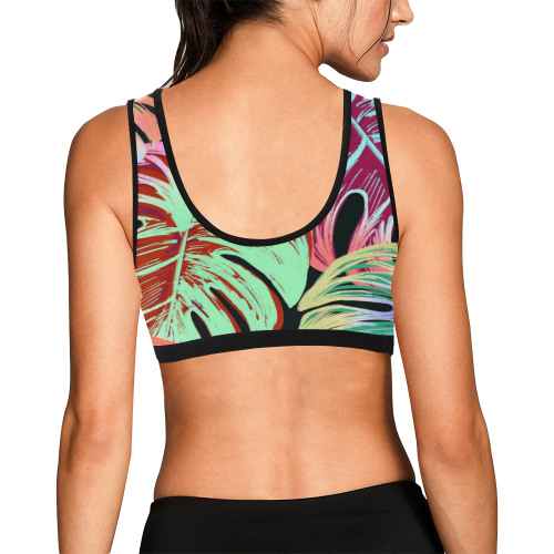 Pretty Leaves A by JamColors Women's All Over Print Sports Bra (Model T52)