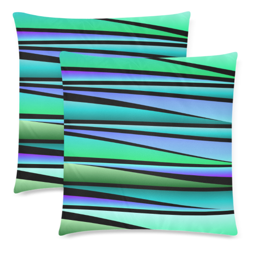 Shards Custom Zippered Pillow Cases 18"x 18" (Twin Sides) (Set of 2)