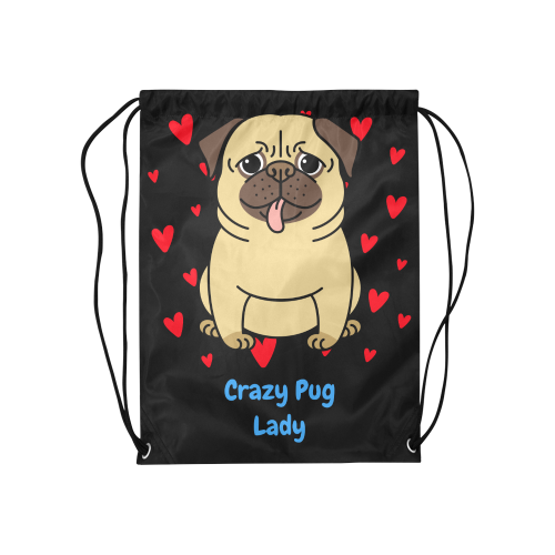 bulldog love Medium Drawstring Bag Model 1604 (Twin Sides) 13.8"(W) * 18.1"(H)