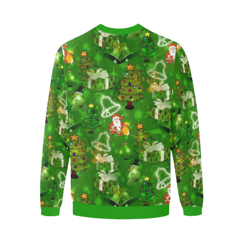 Green Christmas Popart by Nico Bielow Men's Oversized Fleece Crew Sweatshirt (Model H18)