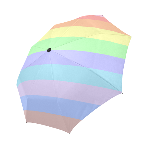Pastel Rainbow Stripes Auto-Foldable Umbrella (Model U04)