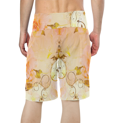 Beautiful flowers in soft colors Men's All Over Print Board Shorts (Model L16)