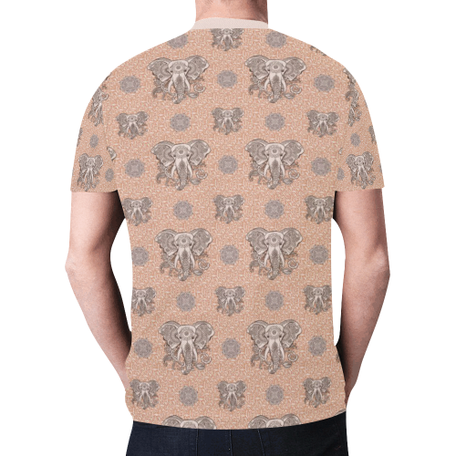 Ethnic Elephant Mandala Pattern New All Over Print T-shirt for Men (Model T45)