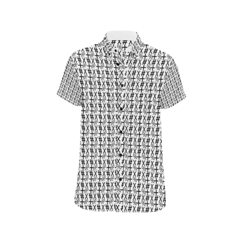 NUMBERS Collection Symbols Black/White Men's All Over Print Short Sleeve Shirt (Model T53)
