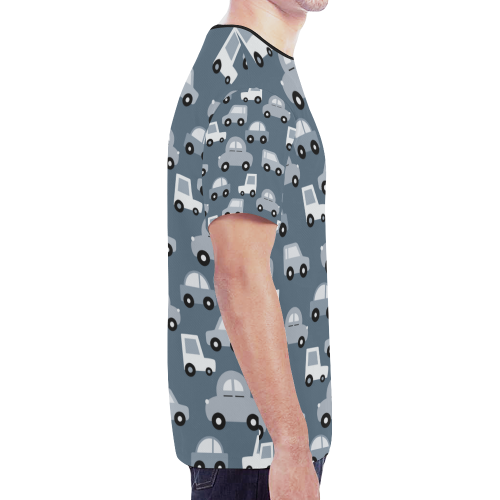 gray cartoon cars New All Over Print T-shirt for Men/Large Size (Model T45)