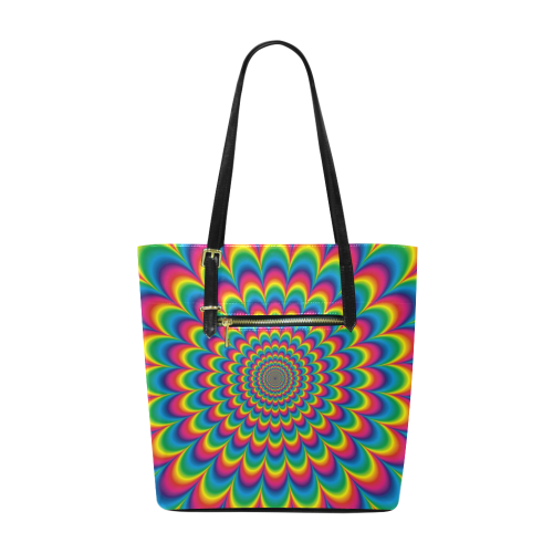 Crazy Psychedelic Flower Power Hippie Mandala Euramerican Tote Bag/Small (Model 1655)