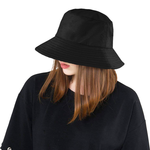 Midnight Black Elegance Solid Colored All Over Print Bucket Hat
