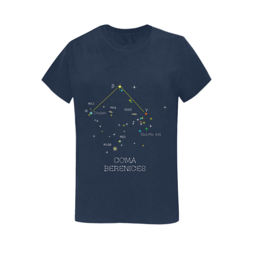 Star constellation Coma Berenices funny astronomy Women's T-Shirt in USA Size (Two Sides Printing)