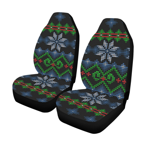 Ugly Christmas Sweater Knit, Christmas Car Seat Covers (Set of 2)