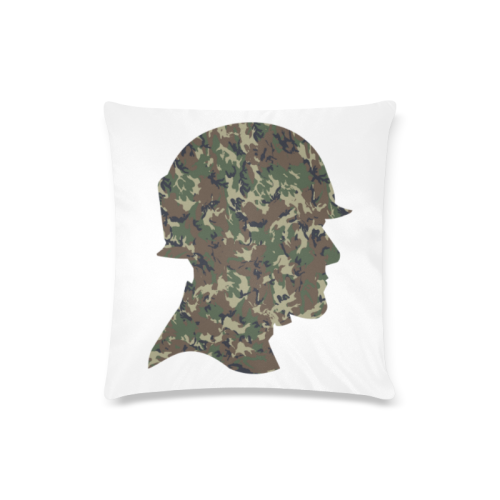 Forest Camouflage Soldier on White Custom Zippered Pillow Case 16"x16"(Twin Sides)