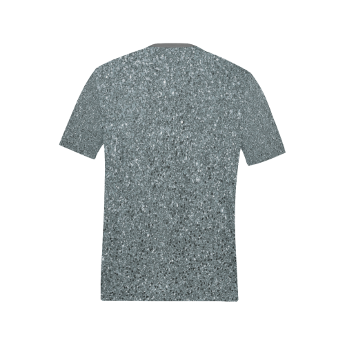 Silver Glitter Men's All Over Print T-Shirt (Solid Color Neck) (Model T63)