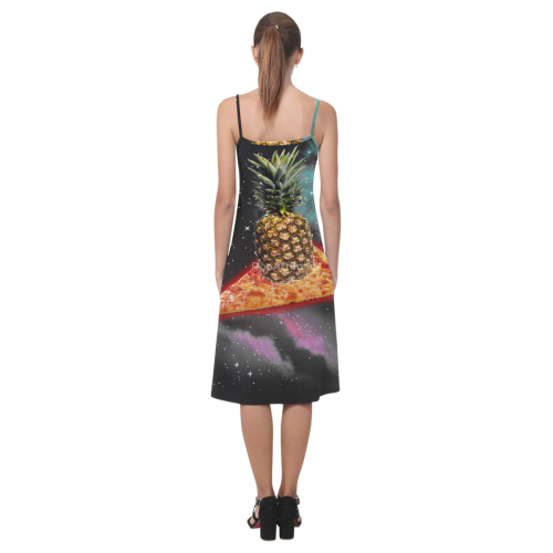 Galaxy pizza pineapple Alcestis Slip Dress (Model D05)
