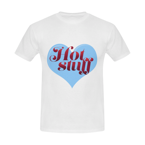 Hot Stuff Blue Heart Men's T-Shirt in USA Size/Large (Front Printing Only)