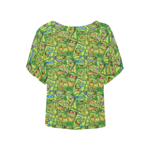 Teenage Mutant Ninja Turtles (TMNT) Women's Batwing-Sleeved Blouse T shirt (Model T44)