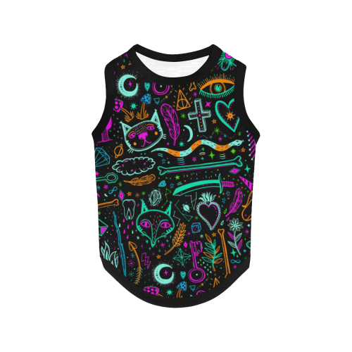 Funny Nature Of Life Sketchnotes Pattern 2 All Over Print Pet Tank Top