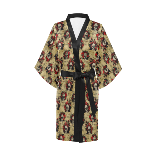 Gothic Poison Skulls Kimono Robe