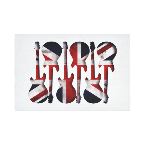 Union Jack British UK Flag Guitars Cotton Linen Wall Tapestry 90"x 60"