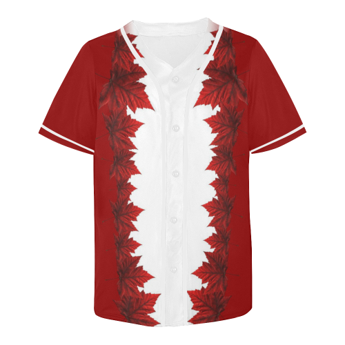 Canada Maple Leaf Baseball Shirts All Over Print Baseball Jersey for Men (Model T50)