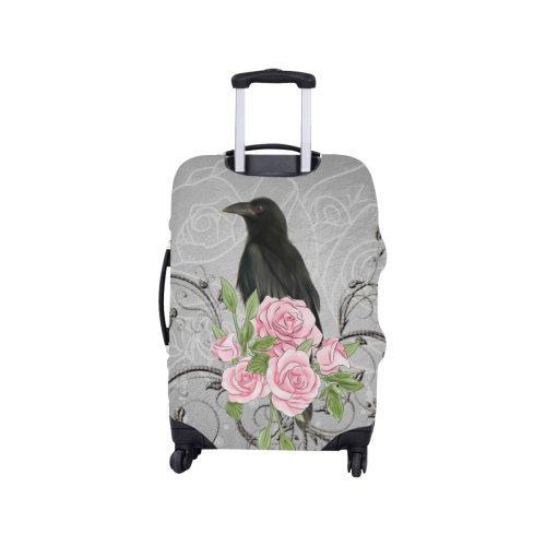 The crow with roses Luggage Cover/Small 18"-21"