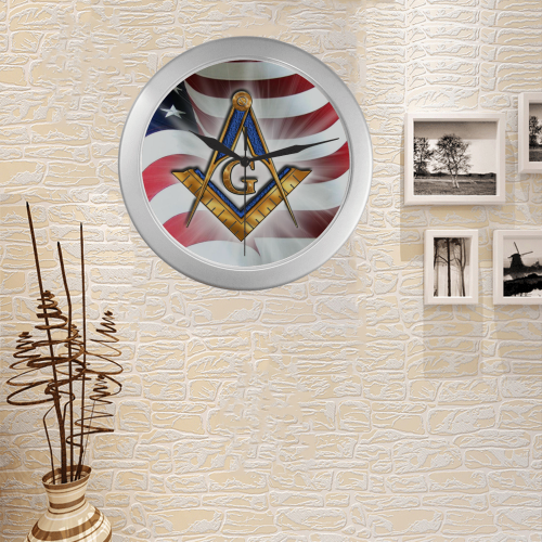 American Mason Silver Color Wall Clock