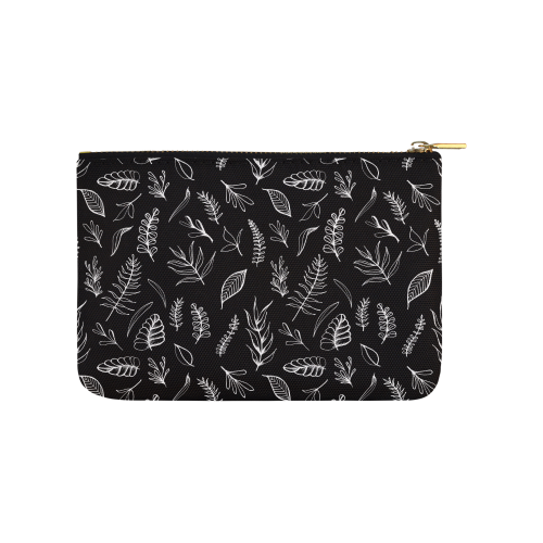 BLACK DANCING LEAVES Carry-All Pouch 9.5''x6''