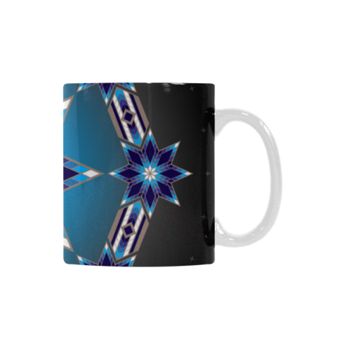 Morning Stars Circle Blue White Mug(11OZ)