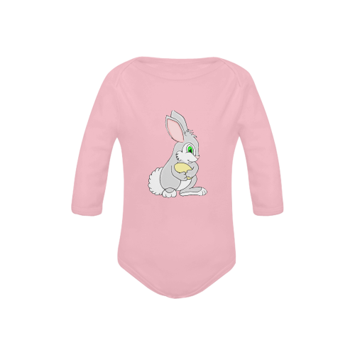 Easter Bunny Pink Baby Powder Organic Long Sleeve One Piece (Model T27)