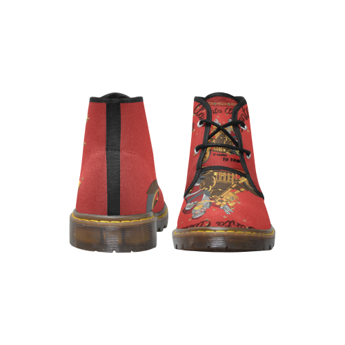 Santa Claus wish you a merry Christmas Women's Canvas Chukka Boots (Model 2402-1)